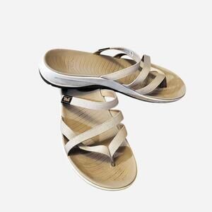 TEVA cream slip on coastal sandal slides